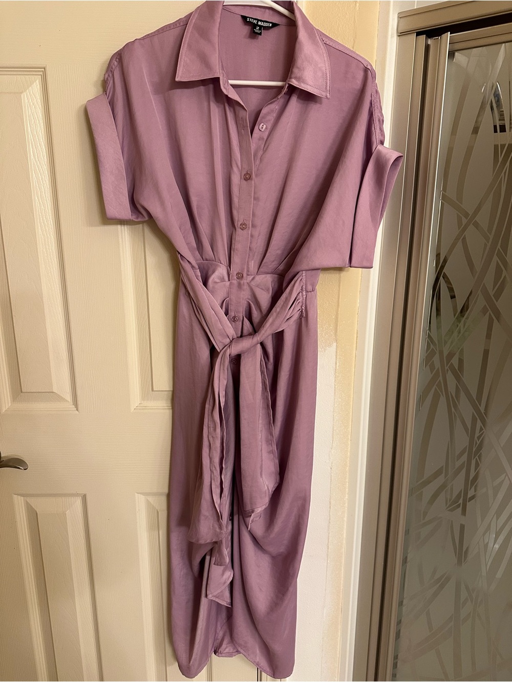 Steve Madden Kids' Mauve Button-Front One-Piece with Tie Waist